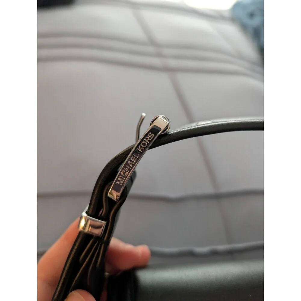 Michael Kors Colby Shoulder Black Bag Silver Hardware Leather Suede Interior NWT - Picture 3 of 7